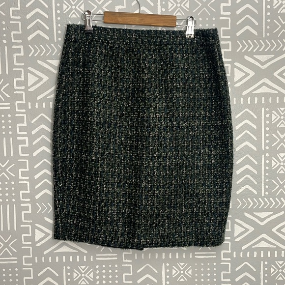 J. Crew Skirt J Crew The Pencil Skirt Wool Size 4 Green Pink Blue - Picture 2 of 9